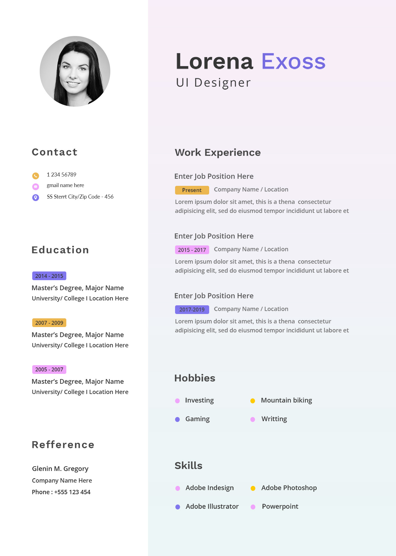 Resume sample 2