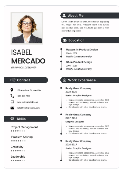 Template for Resume Writing