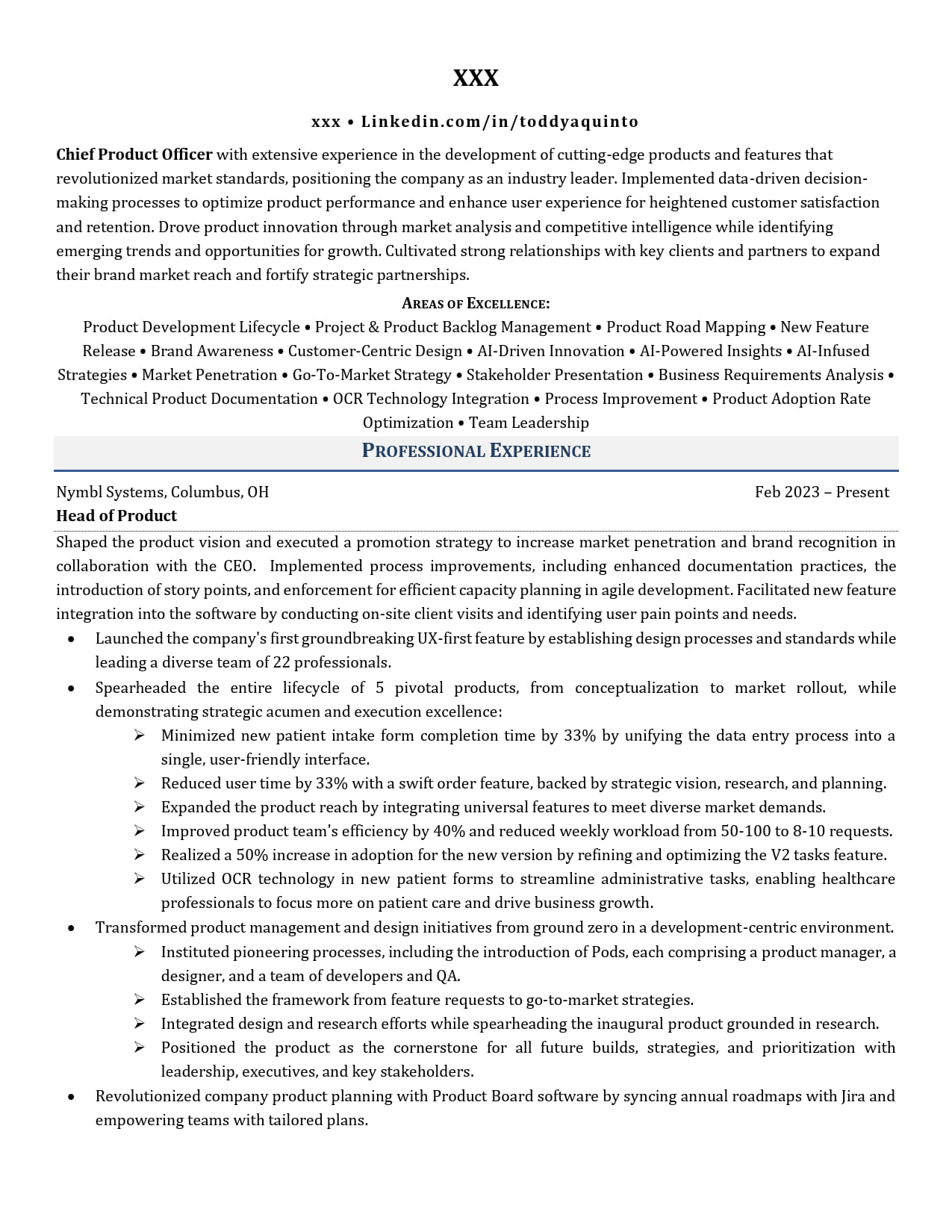 Director of Business Development Resume Template