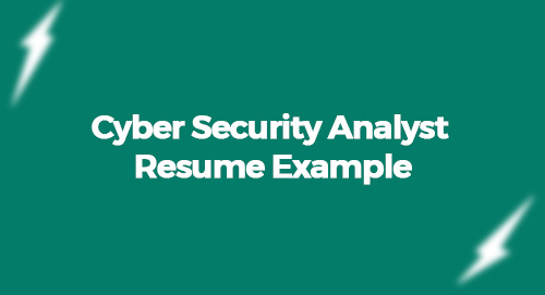 Cyber Security Analyst Resume Example