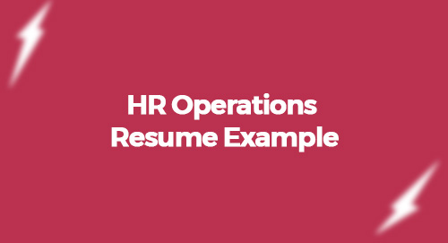 HR Operations Resume Example