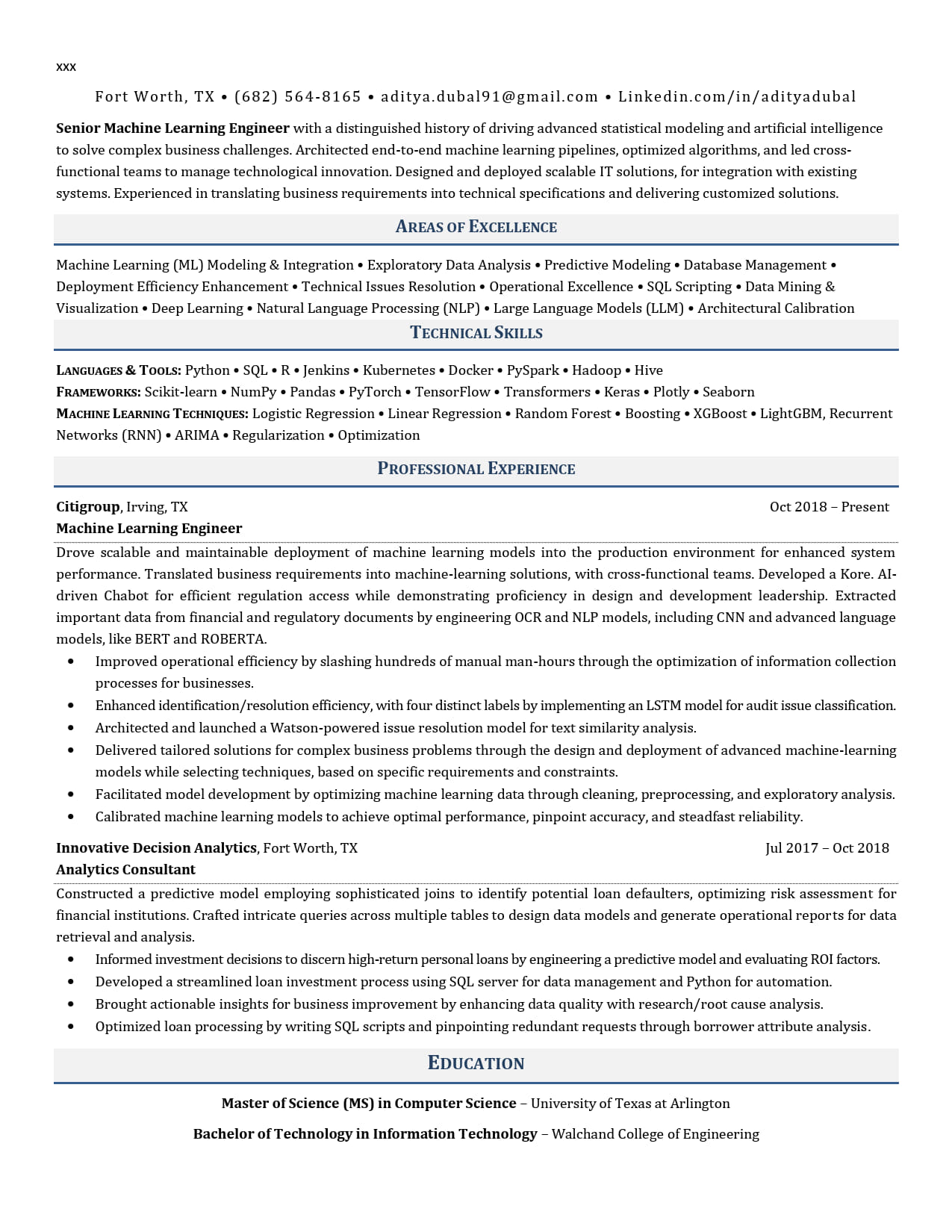 Director of Business Development Resume Template